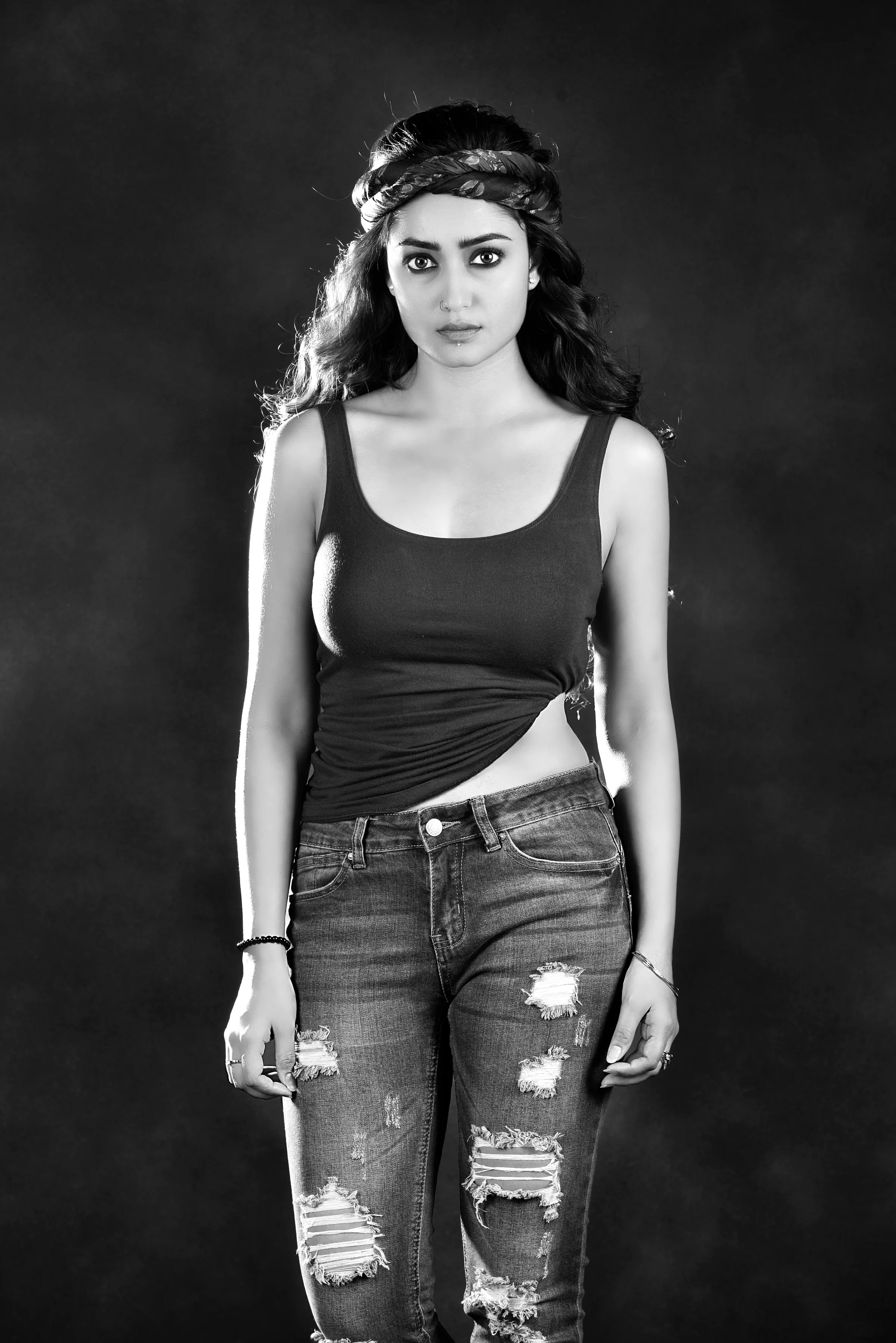 Bold. Timeless. Unapologetically her. 🖤✨ Bollywood actress Tridha Choudhury.